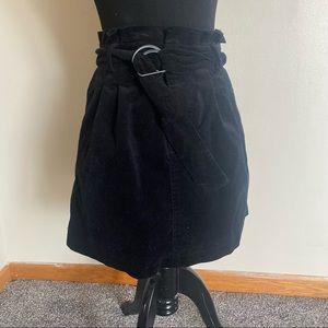 paper bag corduroy skirt